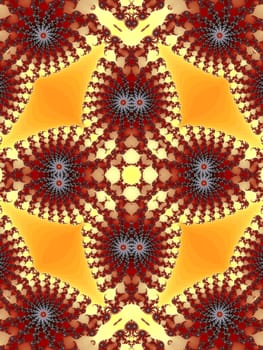 Digital computer graphic - patterned fractal ornament in a brown colors for design.