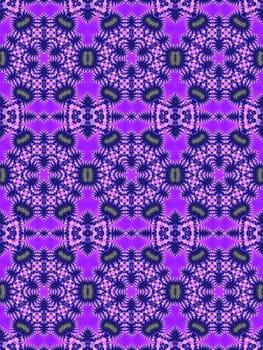 Digital computer graphic - seamless fractal pattern with flowers for design.