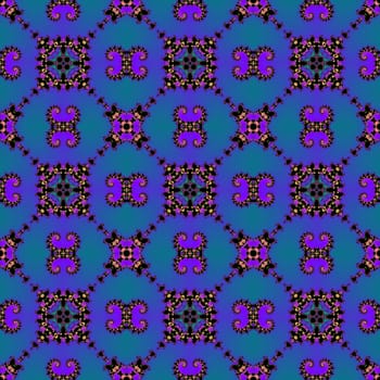 Digital computer graphic - seamless decorative ornament in a blue colors for design.