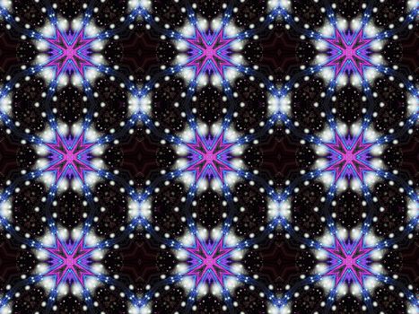 Digital computer graphic - seamless decorative ornament in a space style for design.