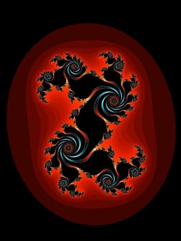 Digital computer graphic - rendering. Patterned fractal background for design.