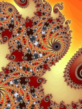 Digital computer graphic - rendering. Patterned fractal background for design.