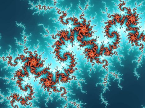 Digital computer graphic - rendering. Patterned fractal background for design.