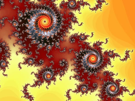 Digital computer graphic - rendering. Patterned fractal background for design.
