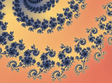 Digital computer graphic - rendering. Patterned fractal background for design.