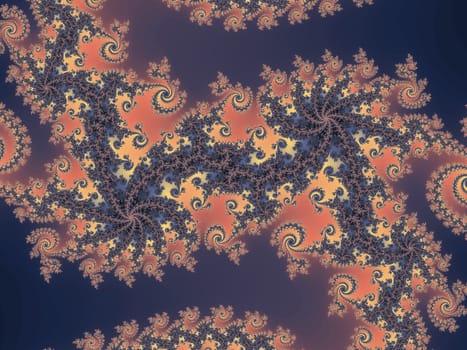 Digital computer graphic - rendering. Decorative fractal background in a purple colors for design.