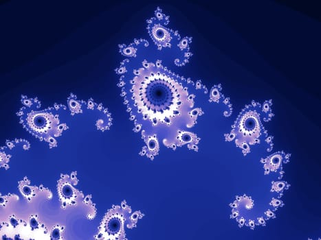 Digital computer graphic - rendering. Decorative fractal background in a dark - blue colors for design.