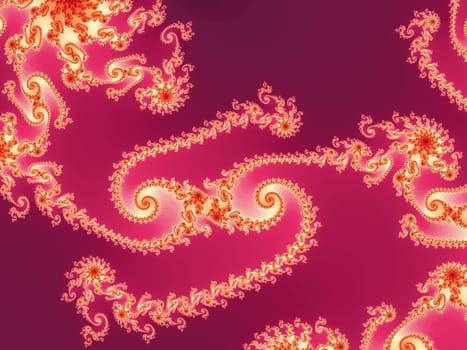 Digital computer graphic - rendering. Patterned fractal background in a pink colors for design.