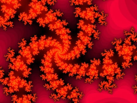 Digital computer graphic - rendering. Decorative fractal spiral in a bright colors for design.