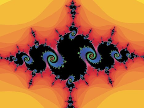 Digital computer graphic - rendering. Patterned fractal background for design.