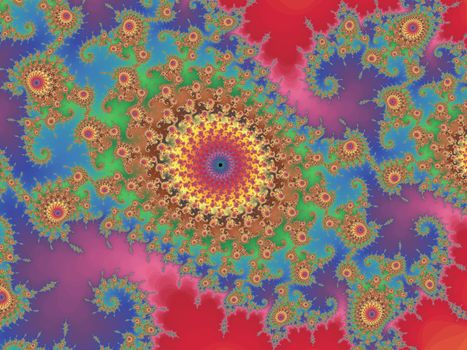 Digital computer graphic - rendering. Patterned fractal background for design.