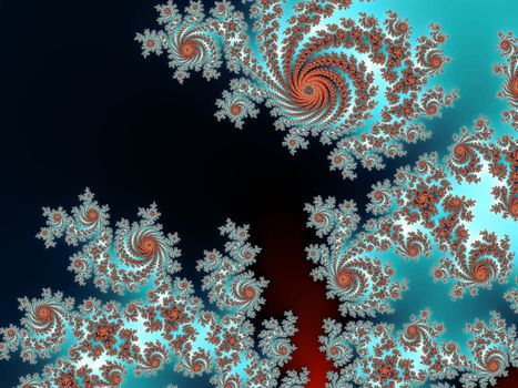 Digital computer graphic - rendering. Decorative fractal background in a bright colors for design.