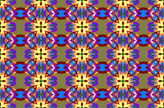 Digital computer graphic - seamless decorative ornament in a bright colors for design.