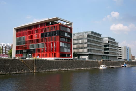 A view at The Port of Frankfurt am Main in Germany. Photo taken on: July 27th 2014.