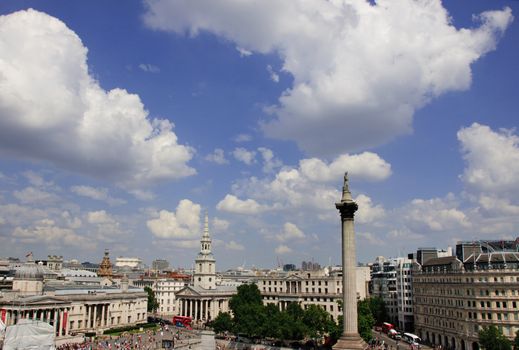 Skyline view of London's trafalgar square 