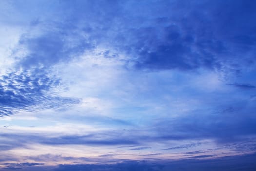 Sunset with sky and clouds for background