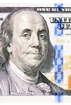 The face of Franklin the dollar bill