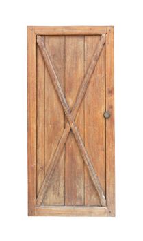 Old wooden door isotlated on white background