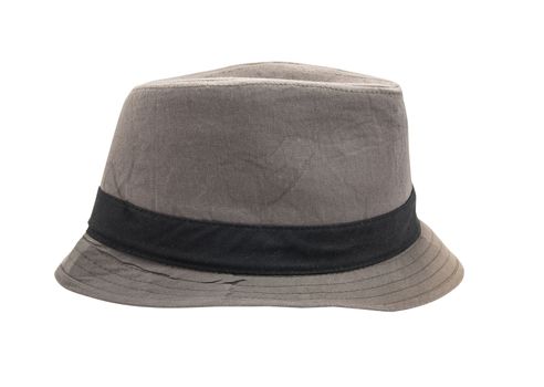 Gray and Black Fedora isolated on a white background