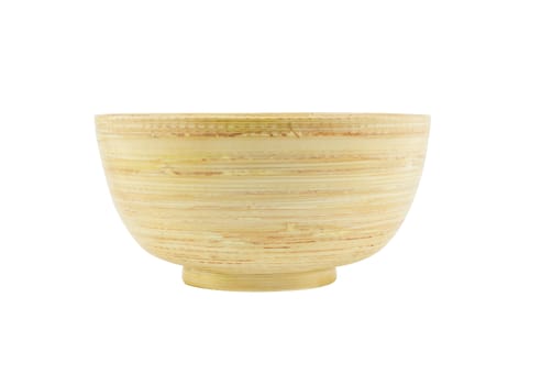 Bamboo bowl isolated on white background