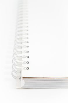 Spiral  white notebook isolated on white background, stock photo