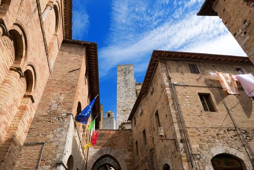 Buildings, towers and houses, San Gimignano medieval town (UNESCO heritage), Siena, Tuscany, Italy