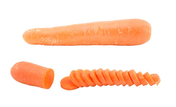 set fresh carrot isolated on white background