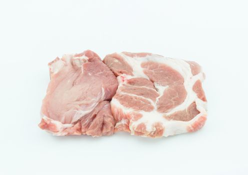 raw pork loin on white background