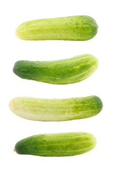 Set of cucumber isolated on white background