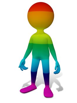 3d abstract illustration of a colorful man