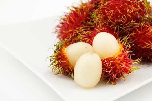 Rambutan fruit isolated on white background