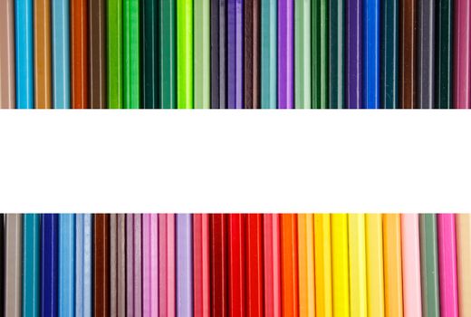 color pencils with different color isolated on white background