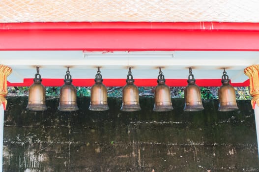 Bells in a Buddhist temple of Thailand