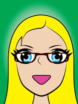 An Illustration of Pop art style womans face with space for text