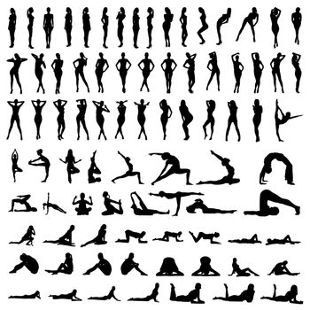An Illustration of Set of sexy women silhouettes