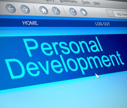 Illustration depicting a computer screen capture with a personal development concept.