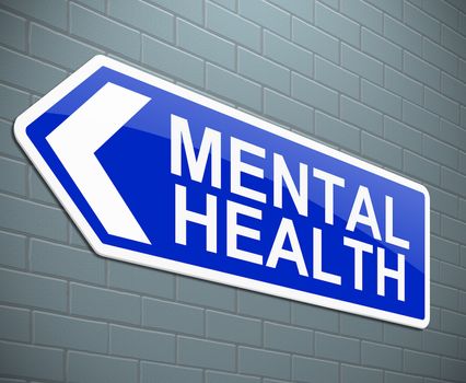 Illustration depicting a sign with a mental health concept.