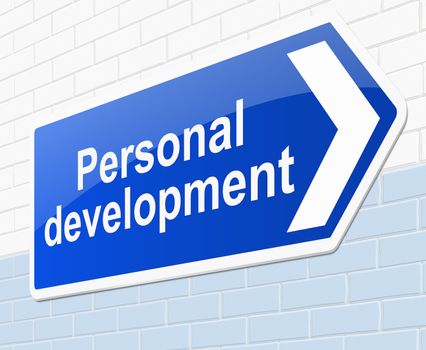 Illustration depicting a sign with a personal development concept.