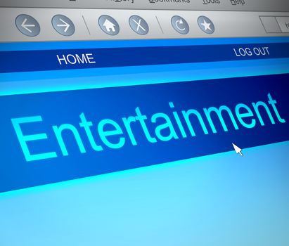 Illustration depicting a computer screen capture with an entertainment concept.