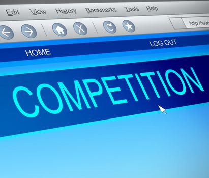Illustration depicting a computer screen capture with a competition concept.