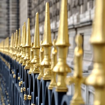 golden grid in Louvre museum in Paris