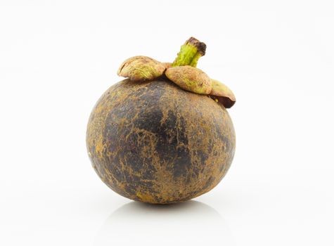Wither Mangosteen Isolated on White Background