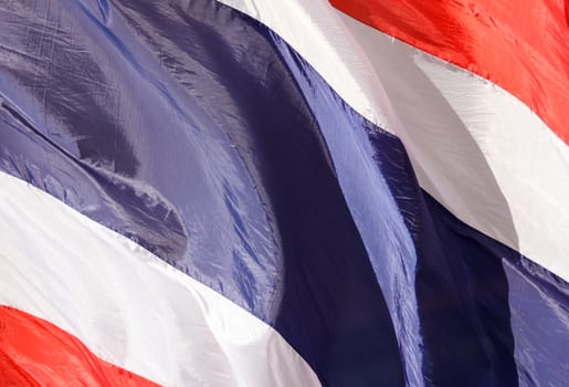 Closeup Waving Flag of Thailand