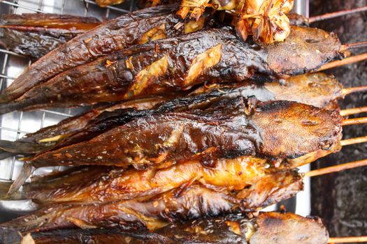 grilled fresh Walking Catfishes (Thai style)