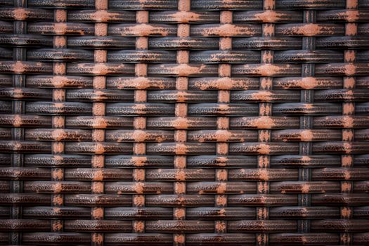 Texture of natural rattan wall (Native thai style)