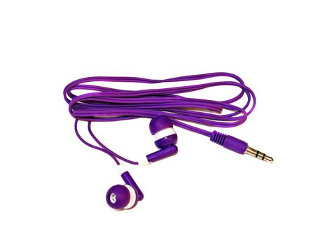 Small Headphones purple isolated on white background                               