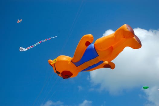 pangandaran, indonesia-july 16, 2011: pangandaran international kite festival that held in east coast pangandaran beach, west java-indonesia.