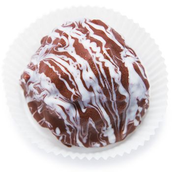 Сhocolate сake, isolated on white background - Stock Image