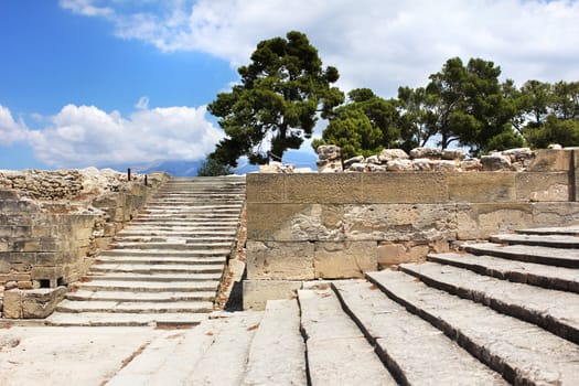 Ancient Festos Minoan palace archaeological site Crete Greece
