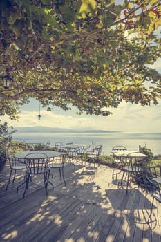 View of a resting place over the sea of Corse (France).